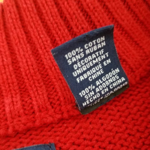 CHAPS XL Quarter Zip Casual Long Sleeve Mens Sweater, Red, EUC - Picture 4 of 9